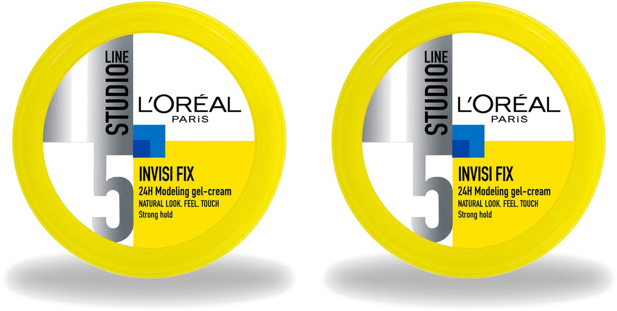 2 x L'Oréal Paris - Gel - Studio Line - Invisi Fix - 24H Clean Modeling Gel Crème - 150 ml - Voordeelverpakking - 2 stuks