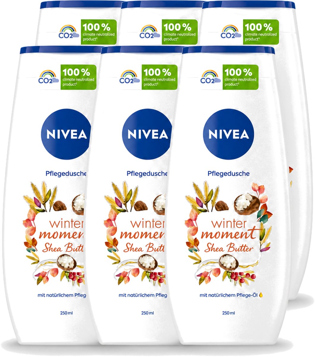 6 x Nivea - Douchegel - Winter Moment Shea Butter - 250 ml - Voordeelverpakking - 6 stuks