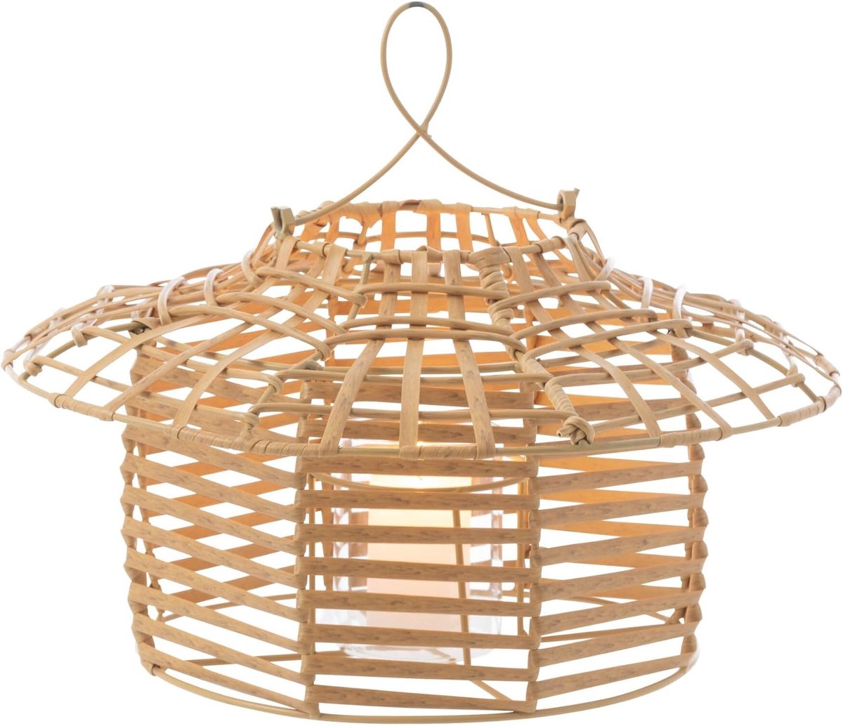 Windlicht Hangend Laag Rattan Naturel