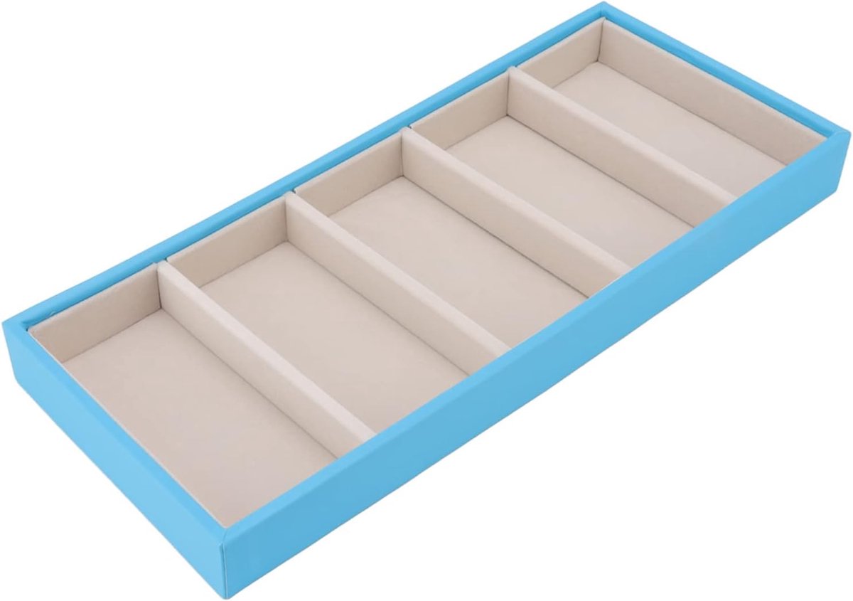 Brillenkoker, 5 Rasters Zonnebrilorganizer voor Dames Heren Zonder Deksel, Brillenopbergdoos Brillenvitrine voor Tafel Bureaulade, Thuisorganisatie Accessoires(Lichtblauw)