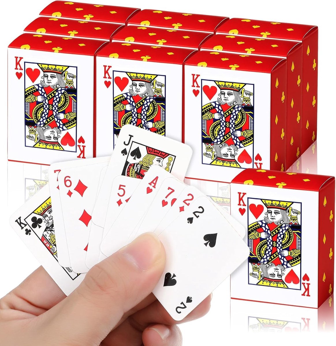 Miniatuur Pokerkaarten - 10 Decks Kleine Speelkaarten voor Reizen, Spellen en Verjaardagen