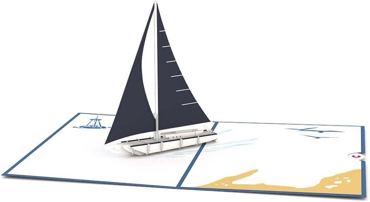 Zeilboot 3D Pop-Up Wenskaart