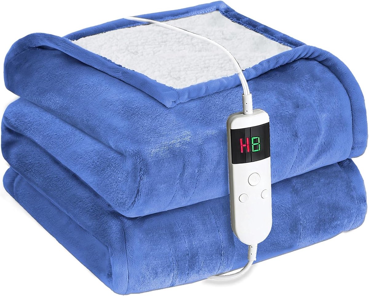 Verwarmingsdeken 130 x 180 cm - elektrische warmtedeken - 10 verwarmingsstanden - comfortabele warmte voor thuis - ShopVlot