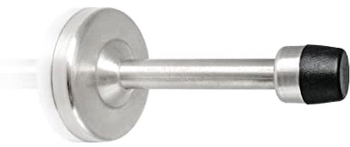Deurstopper 10 cm voor wandmontage met rubberen bumper, roestvrijstalen deurstop voor binnen- en buitenshuis