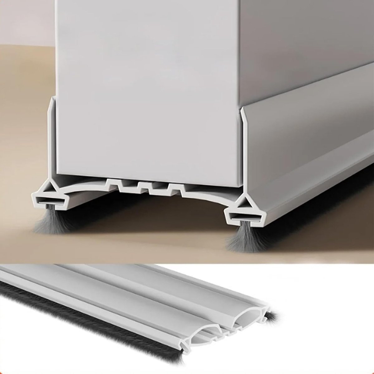 Draught Excluder voor Deuren van 97 cm, Zelfklevende Deurdichtstrip met Geluidsisolatie en Weerbestendige Bescherming, Inclusief Twee Viltstrips en Dubbele Laag Sealing