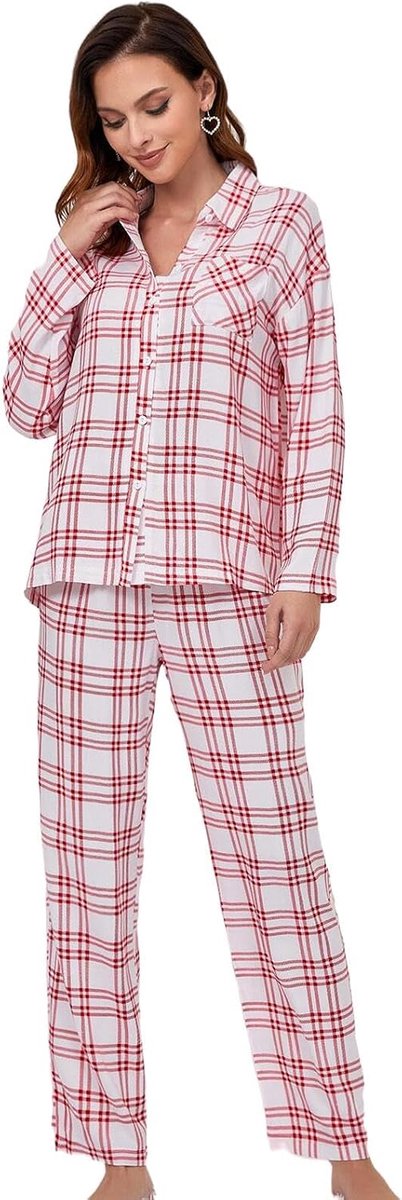 Pajama Set Women'S Autumn And Winter Cardigan Striped Pajamas, Long Sleeve Pajamas Casual And Comfortable Loungewear-A-S