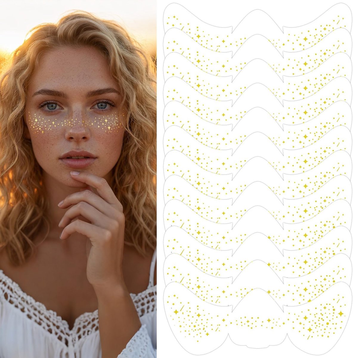 Tijdelijke Gezichtstatoeage Stickers voor Vrouwen en Meisjes, Festival Accessoires Gezichtsedelstenen