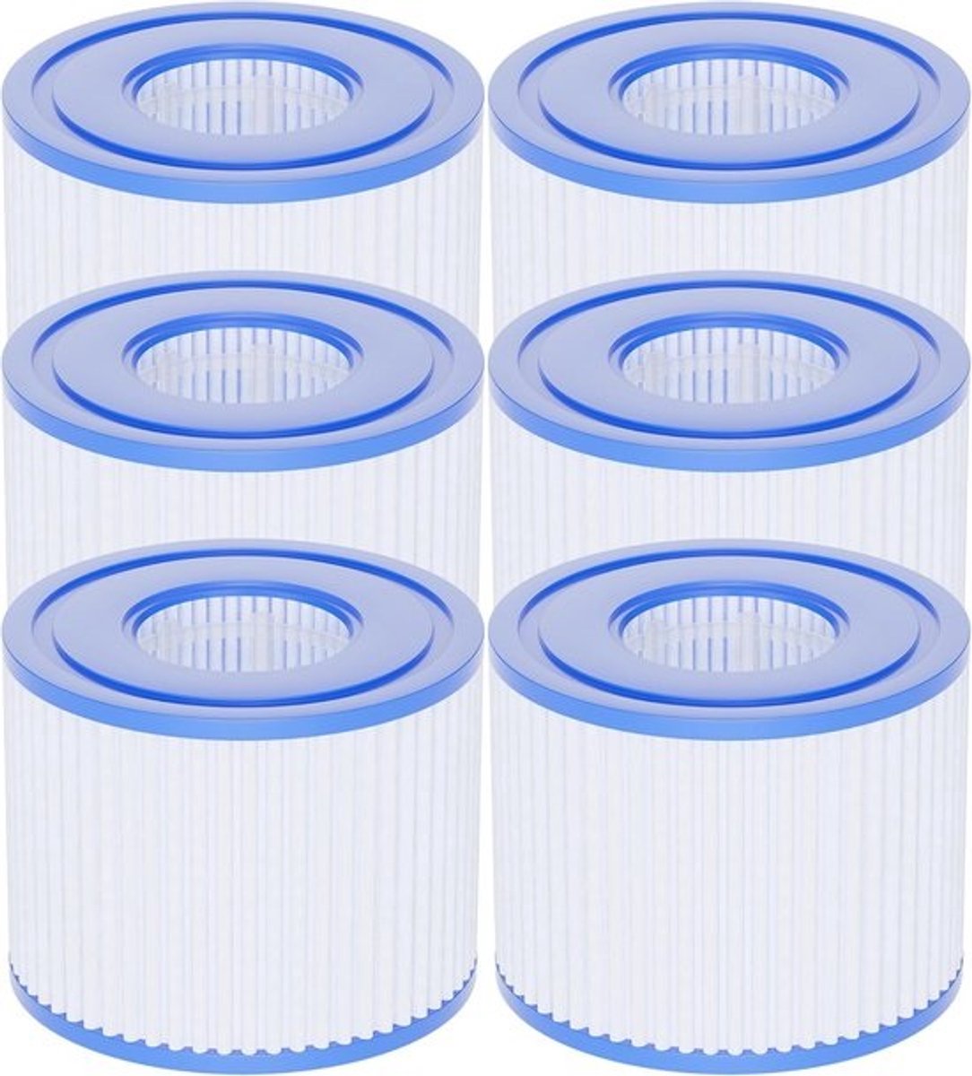 Type VI opblaasbare spa-filterpatronen - Gechikt voor voor Lay-Z spa's - 6 stuks - 107 x 79 mm