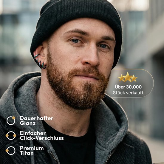 Clicker ring piercing segmentring zilver helix, tragus, oor, neusring, septum 6, 8, 10 mm — afbeelding 5