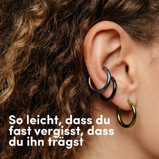 Clicker ring piercing segmentring zilver helix, tragus, oor, neusring, septum 6, 8, 10 mm — afbeelding 4