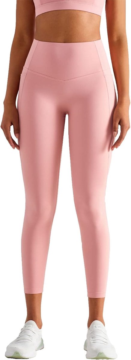 Altiland Trainingslegging zonder voornaad voor vrouwen met zakken, buikcontrole, yogabroek, atletische gym, squat-proof capri