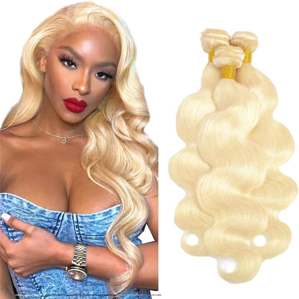 28 30 32 Inch Peruik Dames Bundles Human Hiar Unprocessed Brazilian Virgin Body Wave Human Hair Extensions #613 Light Blonde Mensliches Haar Bundle With Minimal Shedding For Women