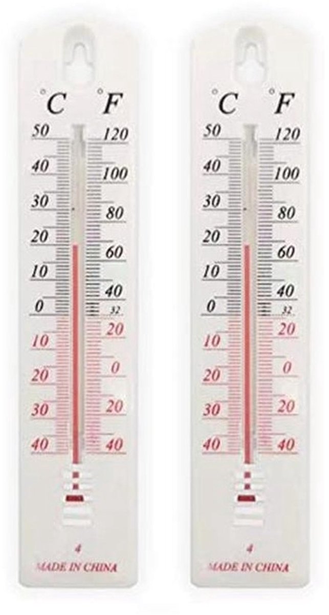 Nauwkeurige Kamertemperatuurmeter 2 Stuks - Wandthermometer voor Binnen en Buiten