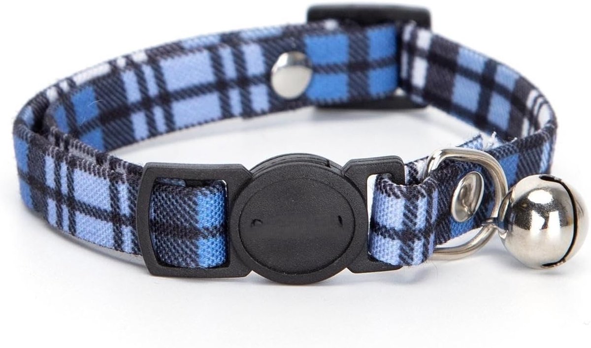 Kattenhalsband met veiligheidsgesp, verstelbaar, zacht, ideaal voor wandeltochten en veilige ID-kaarten.
