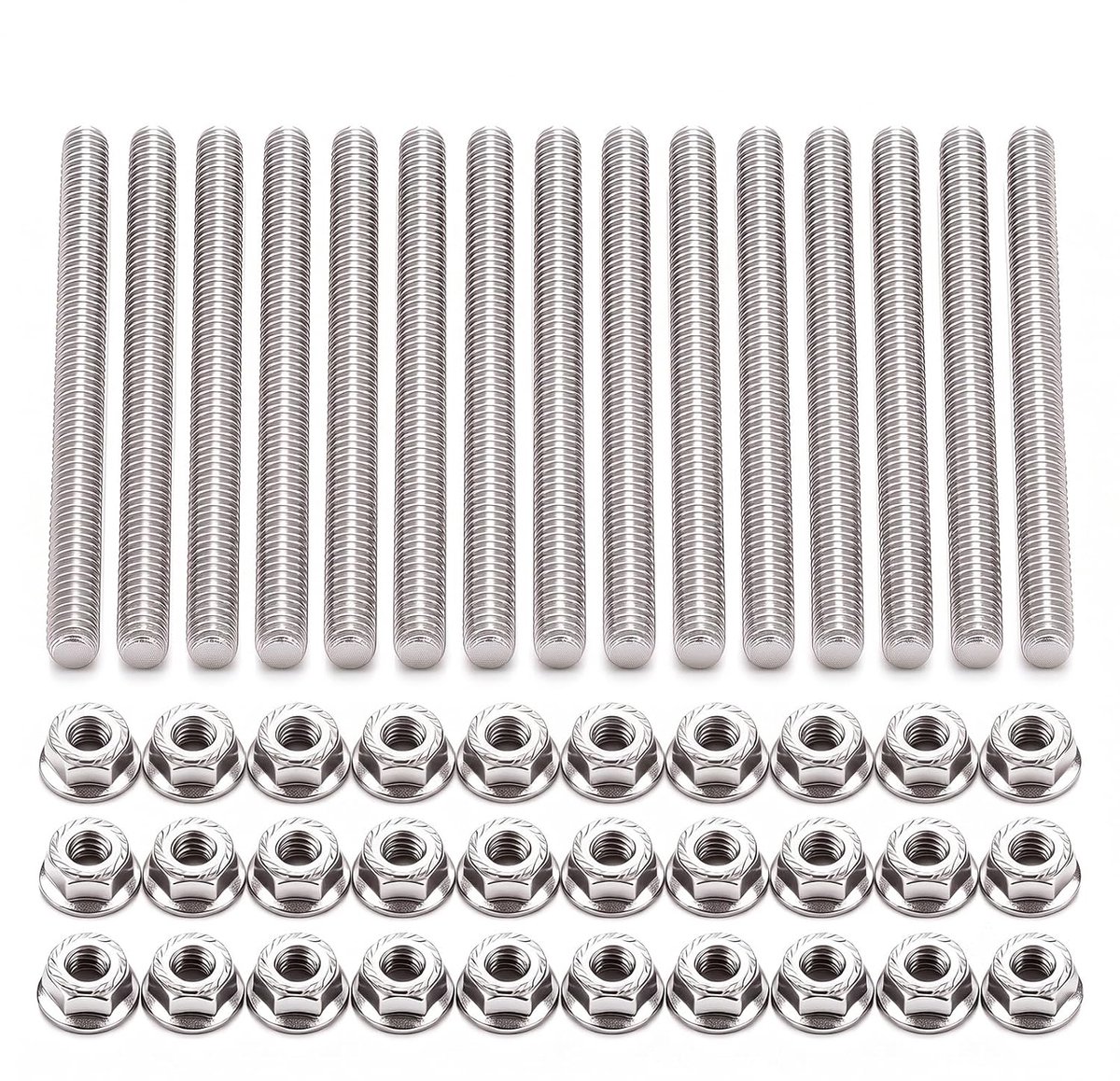 15 stuks draadstang M6 x 40 mm roestvrij staal draadstangen