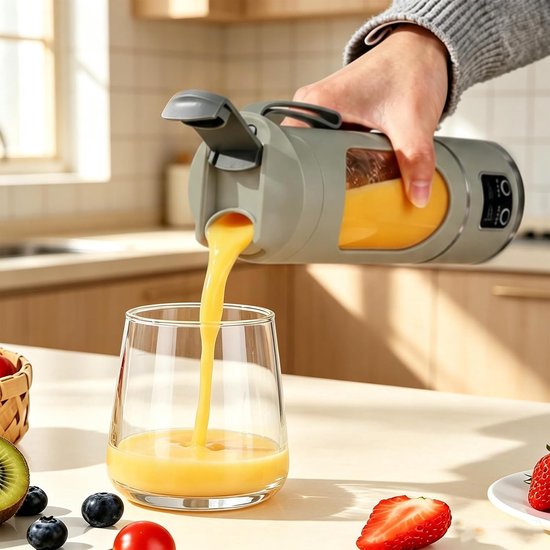 Blender smoothie maker to go, 500 ml mini-mixer voor shakes, accu smoothie maker klein, draagbare blender fresh juice mixer, kleine blender USB-C draadloze mobiele persoonlijke blender — afbeelding 3