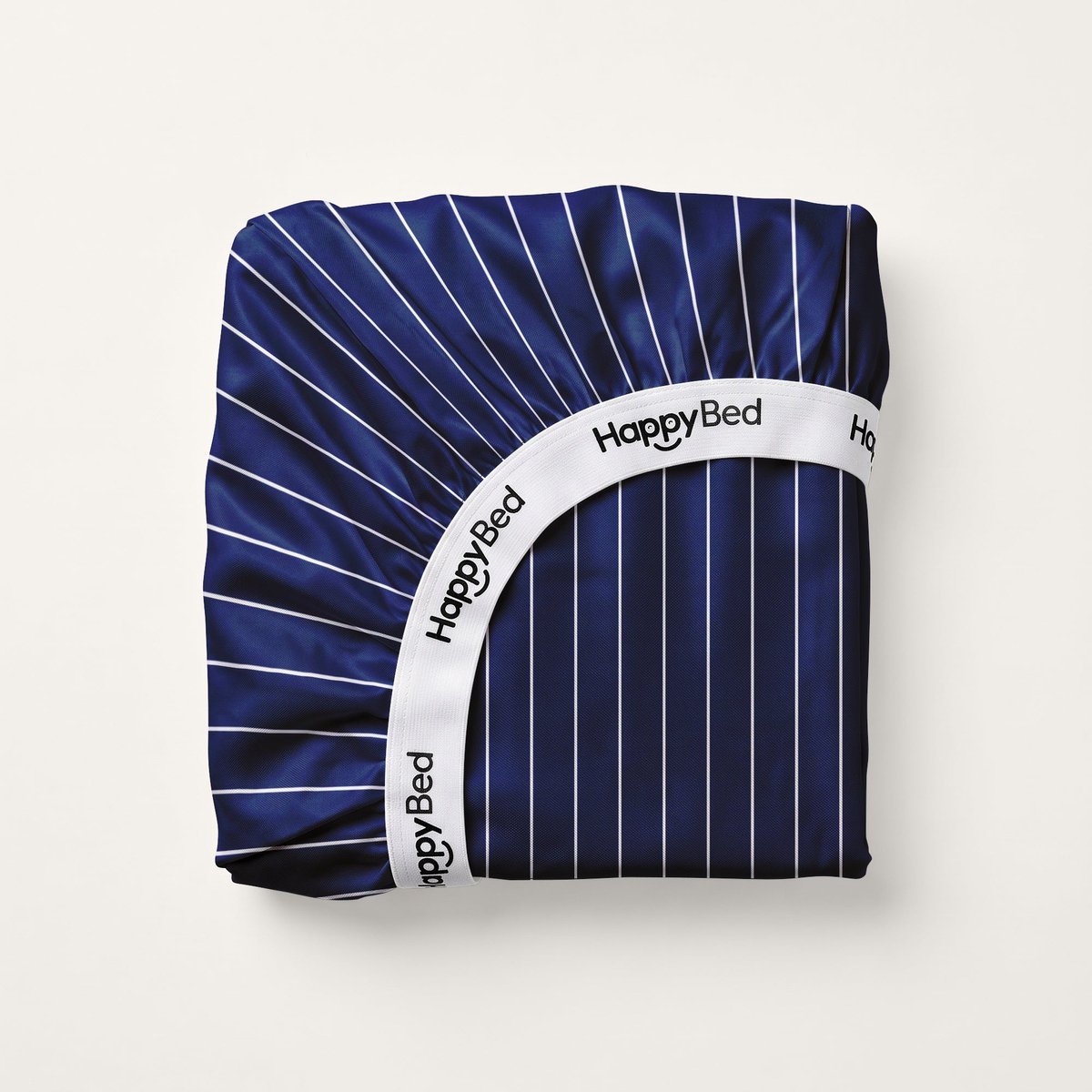 HappyBed Hoeslaken Blue Stripes Hoeslaken - 100% katoen - 190/200x200/220 cm - Onderlaken - Verfijnd jerseykatoen - Ademend katoen - Perfecte pasvorm