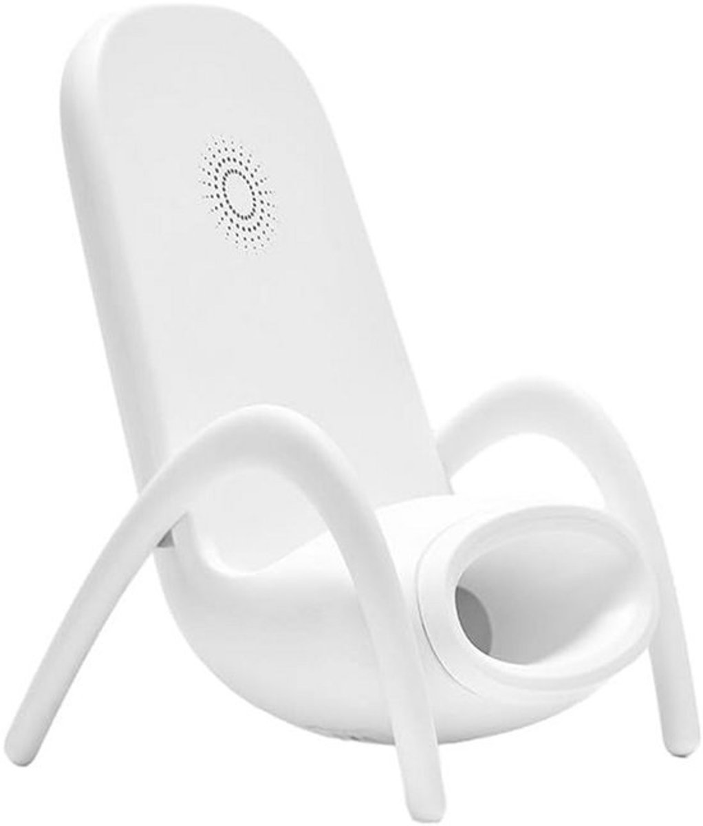 Draadloos Oplaadstation met Telefoonhouder en Geluidsversterker voor Bureau