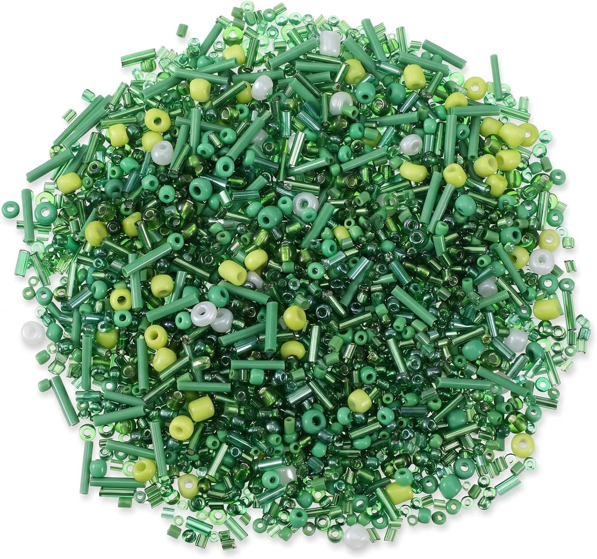 Kralen, groen, 1,5-4,5 mm glazen kralen, mini-glaskralen set voor doe-het-zelf armbanden, oorbellen, halskettingen, armbanden en sieraden maken