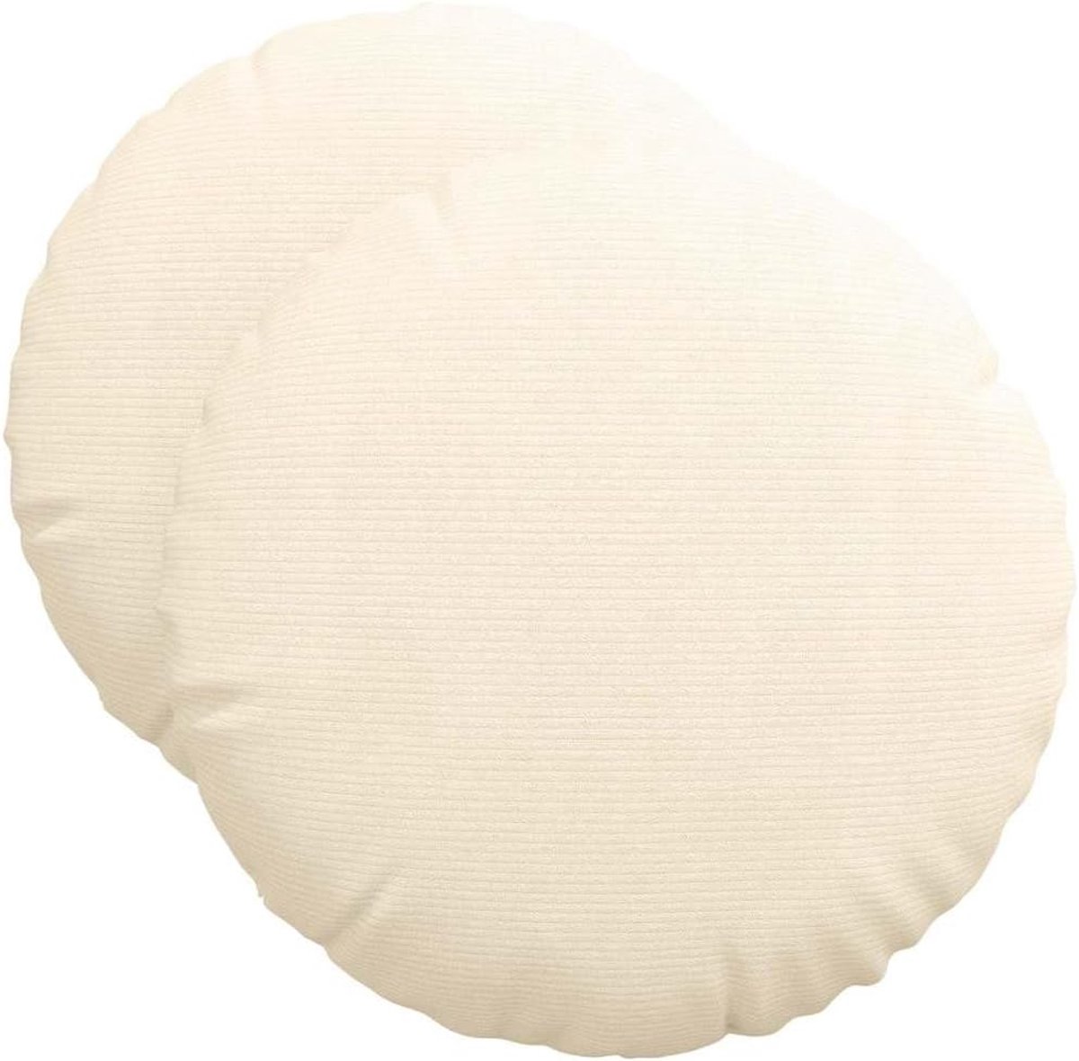 Zitkussen, 2 stuks, crème, Ø 50 x 19 cm, corduroy met polypropyleen basis en polyestervulling, voor woonkamer, eetkamer en thuiskantoor