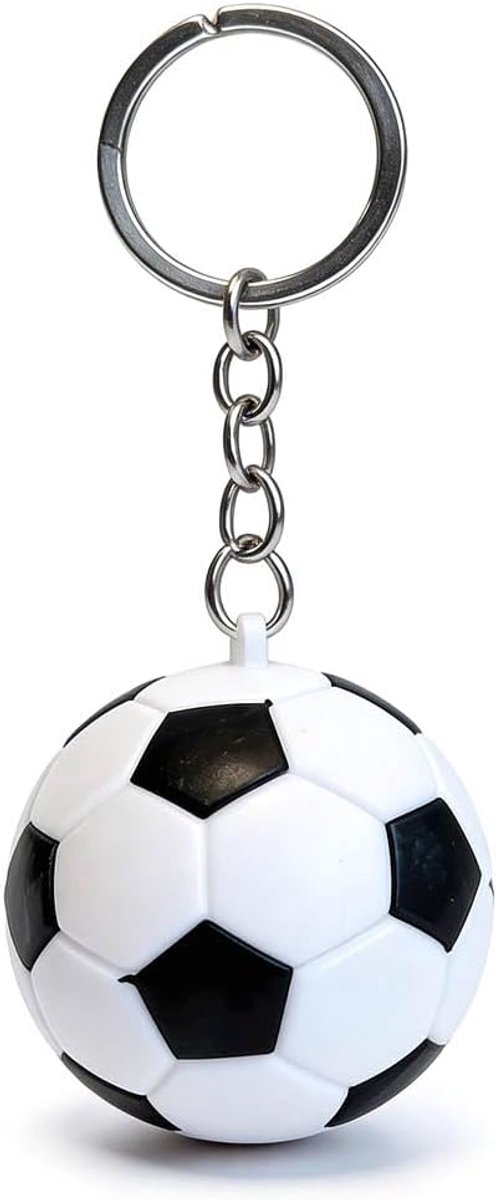 Voetbal, sleutelhanger van kunststof in voetbalvorm, voetbalsleutelhanger voor jongens, sportschoolbeloningen, zwart