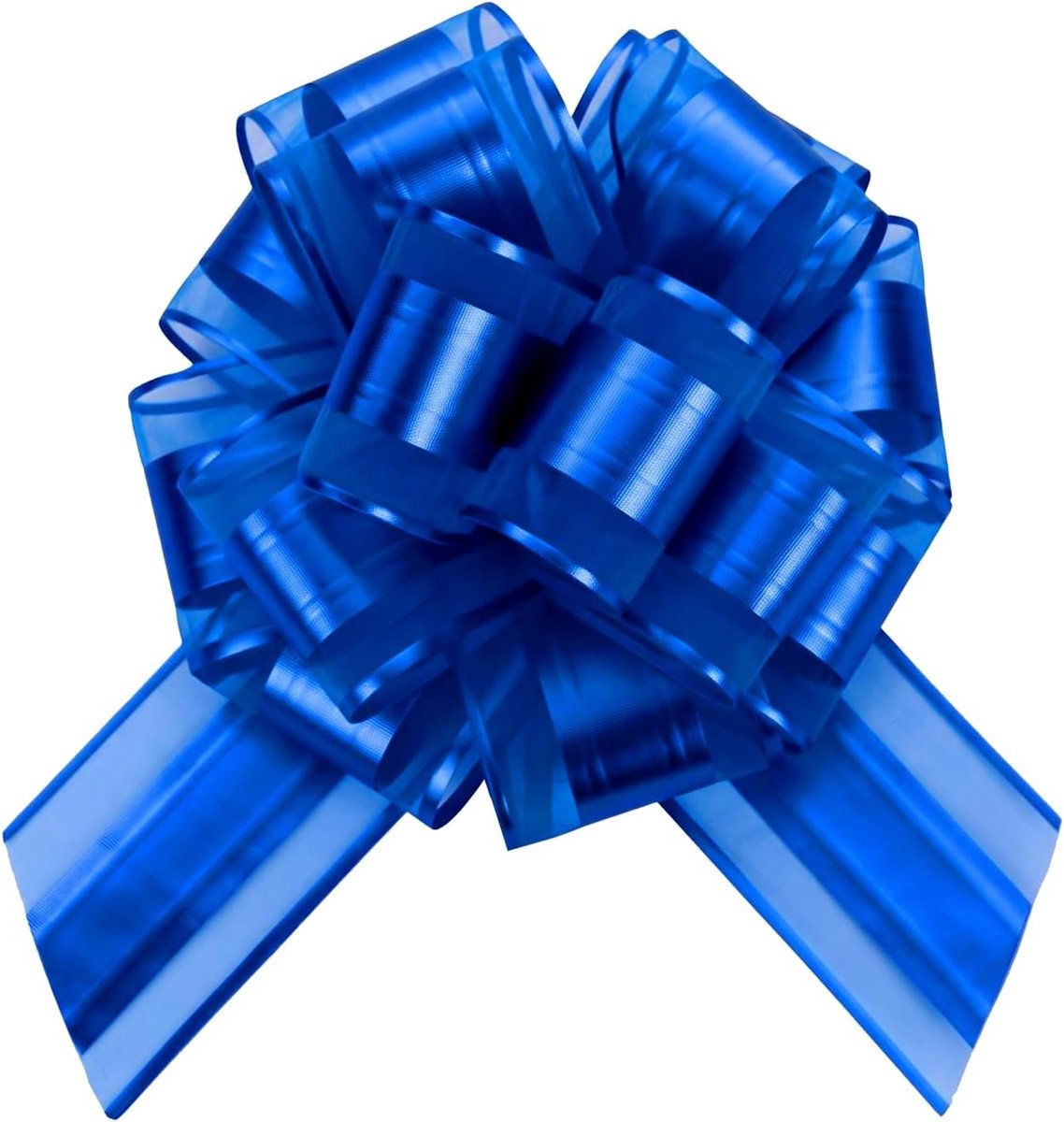 Strikken voor cadeauverpakking, 15 cm grote trekvlecht strik, blauw | voor Kerstmis, bruiloften, Valentijnsdag