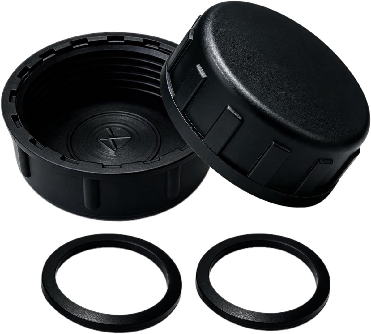 2 stuks afsluitdop met ring, binnendraad lekvrij, voor wasmachine, keuken, badkamer, wasruimte afvoerbuizen (40mm, zwart)