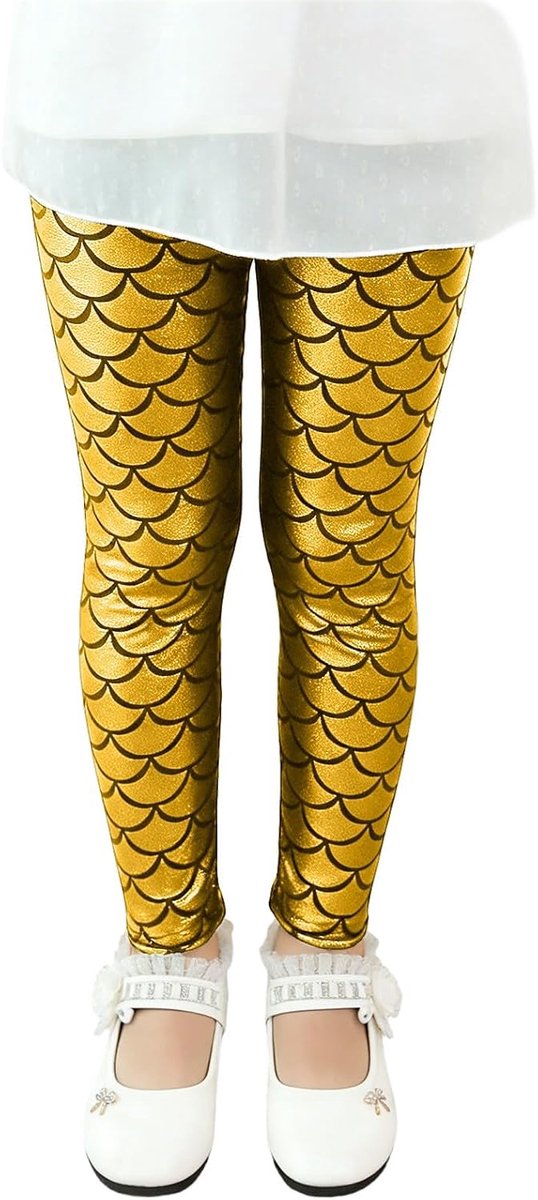 Paillettenlegging voor meisjes, glinsterend schubbenpatroon, nauwsluitende danspanty voor kinderen, kostuumfeestjes