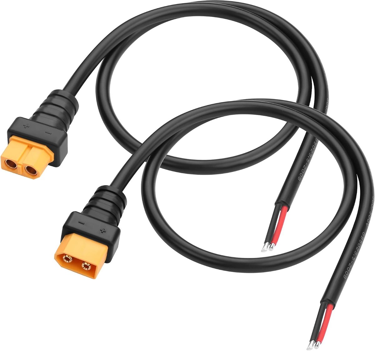 Power Pigtails kabel, 14AWG 24V XT60 mannelijke naar vrouwelijke stekker om kale voedingskabel te openen voor op afstand bestuurde auto zonnepaneel LED-lichtstrip, 1 paar