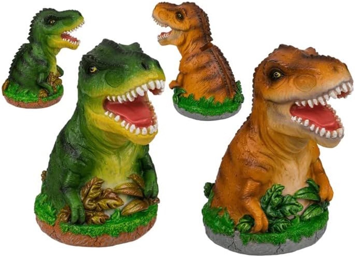 Dino spaarpot in groen - dinosaurus spaarvarken spaarpot Z108235 kleurrijk