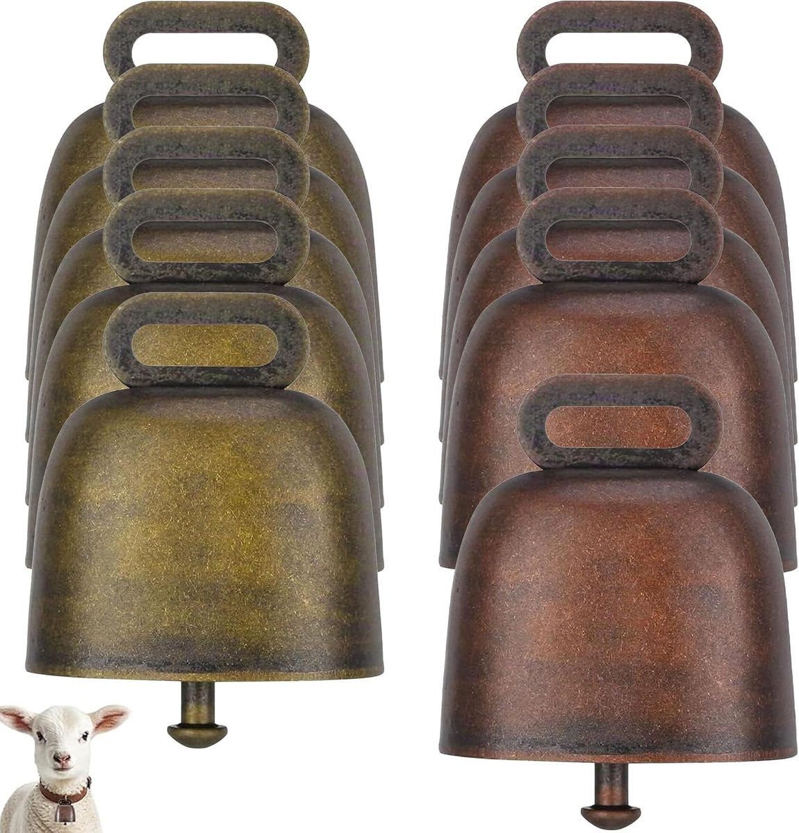 10-Pack Metalen Schaap Bells, Luid Koperen Boerderij Dieren Klokken