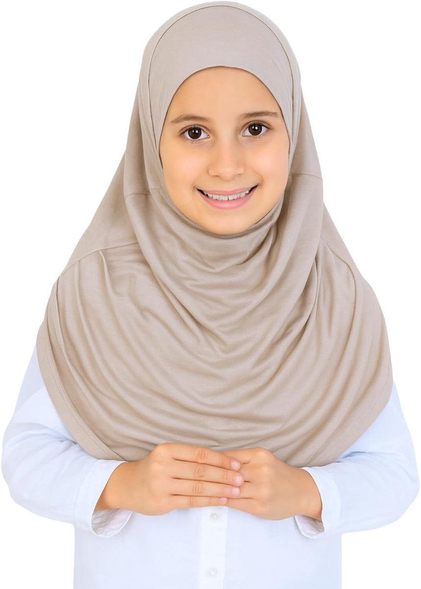 Hijab Hoofddoek voor meisjes, zachte viscose eendelige hoofddoek voor kinderen, moslim hoofddoeken, islamitische kleding, Turks instant dames hoofdbedekking voor ramadan Eid gebed