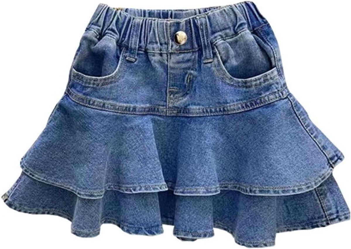 Meisjesjurk, katoen, zomer, opstaande kraag, ruches, kinderkleding, effen, zacht, herfst, lente, school, ceremonie, mode, elegant, A38