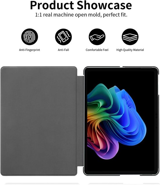 Hoes voor Microsoft Surface 12 inch 2025 Nieuwste tablet, dunne PU lederen harde beschermhoes, waterdicht, schokbestendig en stofdicht, patroon stijl — afbeelding 3