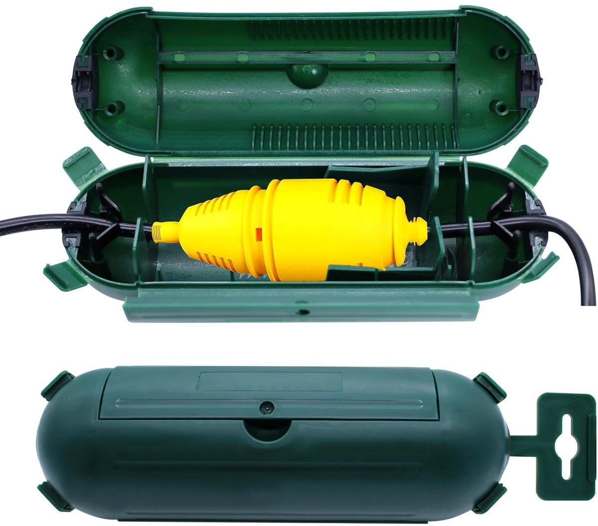 Waterdichte kabeldoos voor buitengebruik - IP44 veiligheidsbox voor stekkerbescherming en trekontlasting, 2 stuks