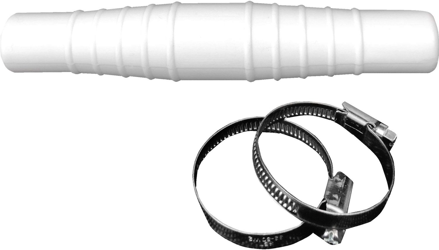 White Slangverbinder voor Zwembadslangen - Diameter 32-38 mm met Slangklemmen