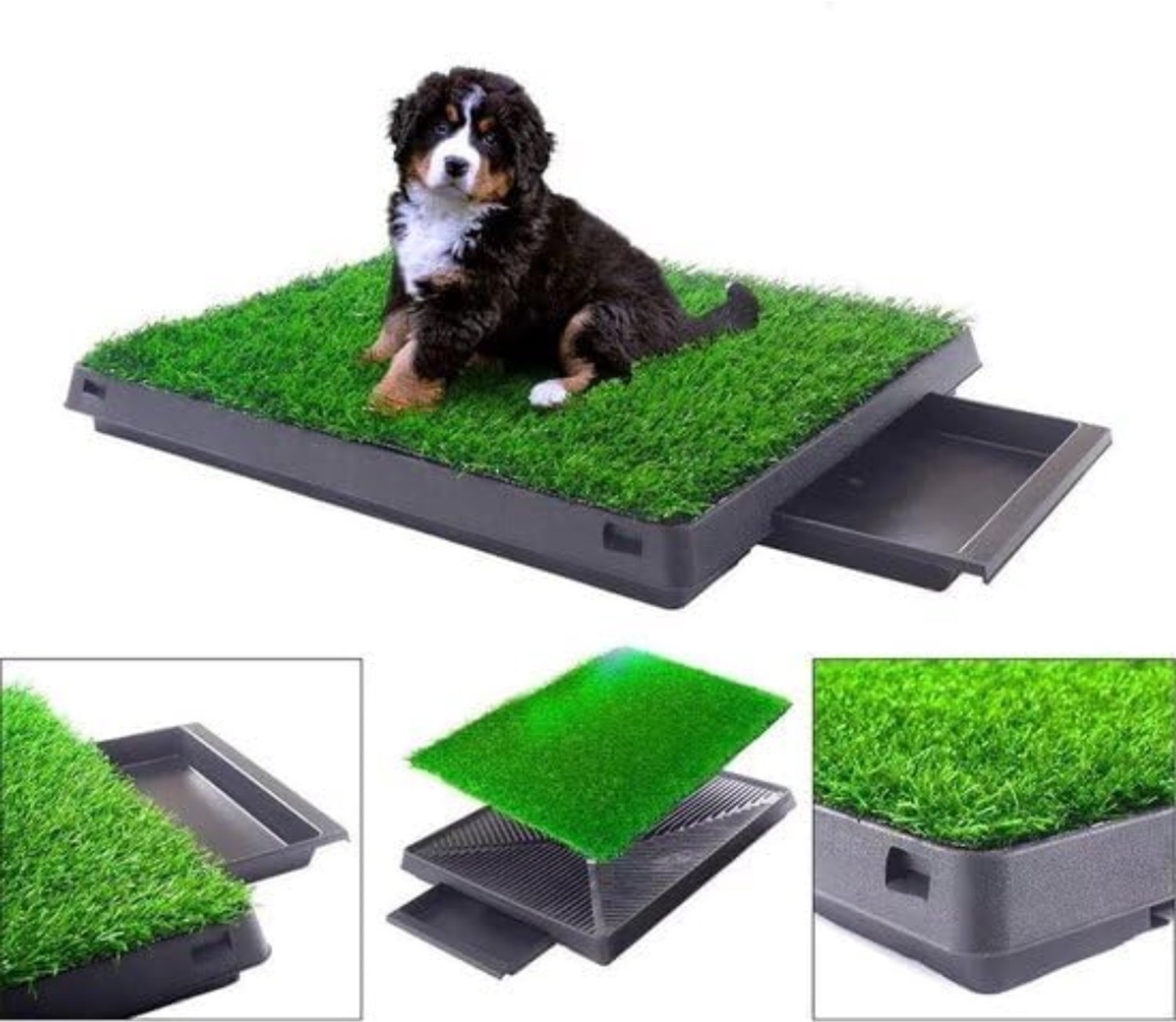Hondentoilet Kunstgras - Geurafstotend - Honden Wc Outdoor & Indoor - Zindelijkheidstraining Hond – Dierentoilet – Puppy Pads – Huisdierentoilet - Groen - 50 cm x 64 cm