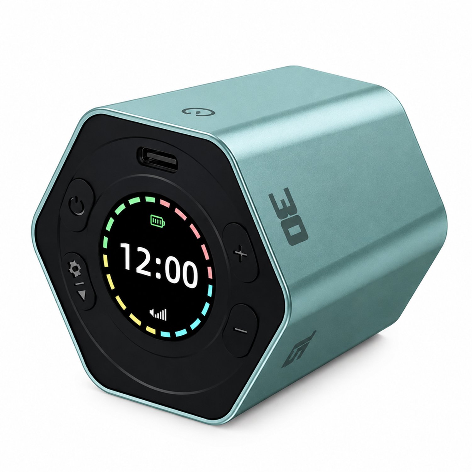 Digitale wekker met kantelbediening voor aftellen - Engelstalige geluidssignalen - Magnetische ABS-behuizing - Blauw