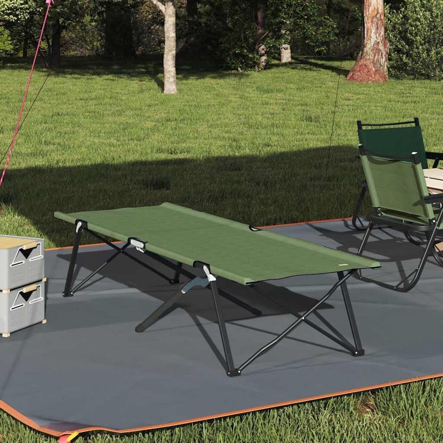 Opvouwbaar campingbed 206 x 76 cm - stalen frame - weerbestendig - ideaal voor reizen - ShopVlot