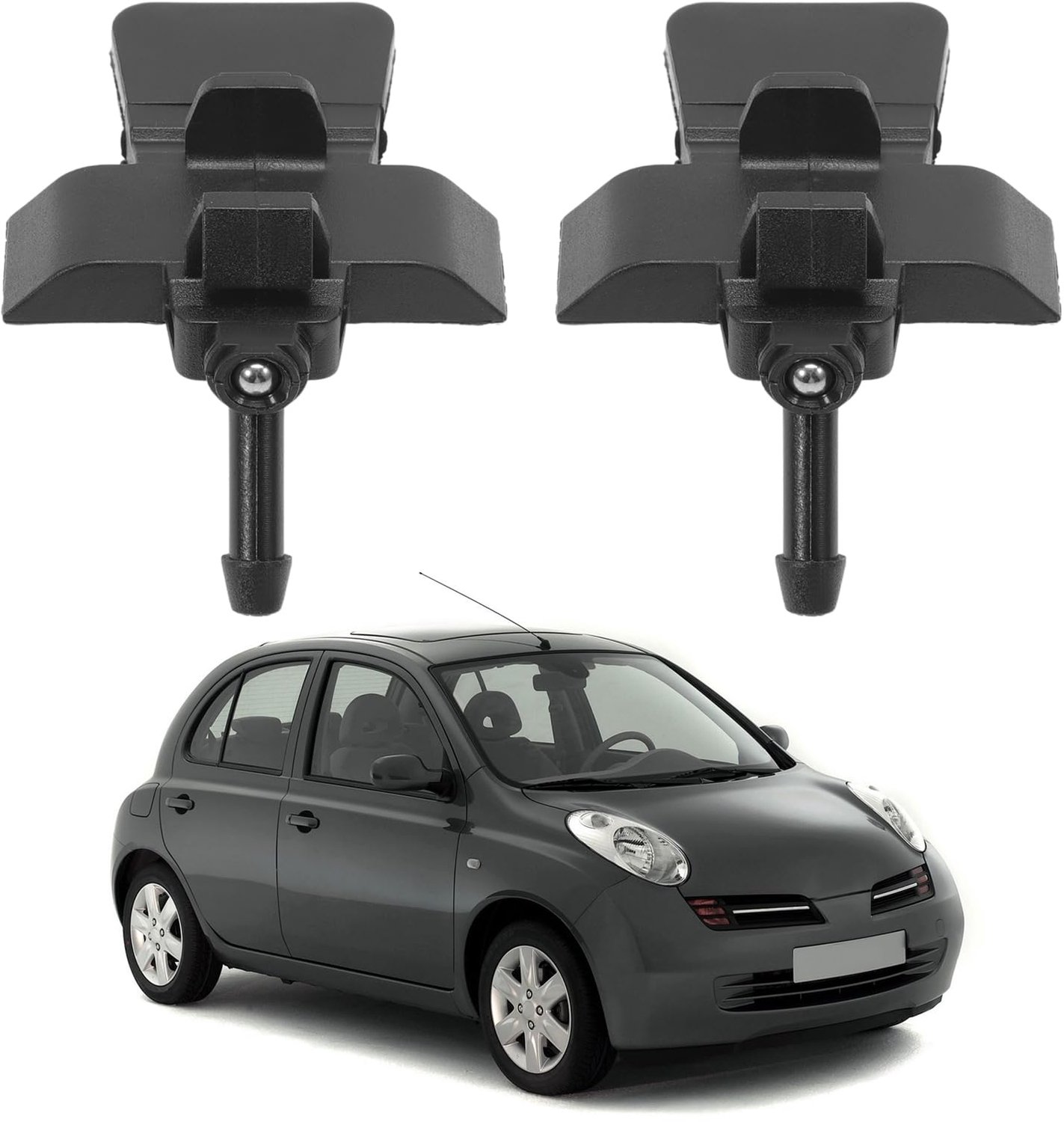 Ruitenwissersproeier voor Micra K12 - 2 stuks - dubbele straal - optimale reiniging - ShopVlot