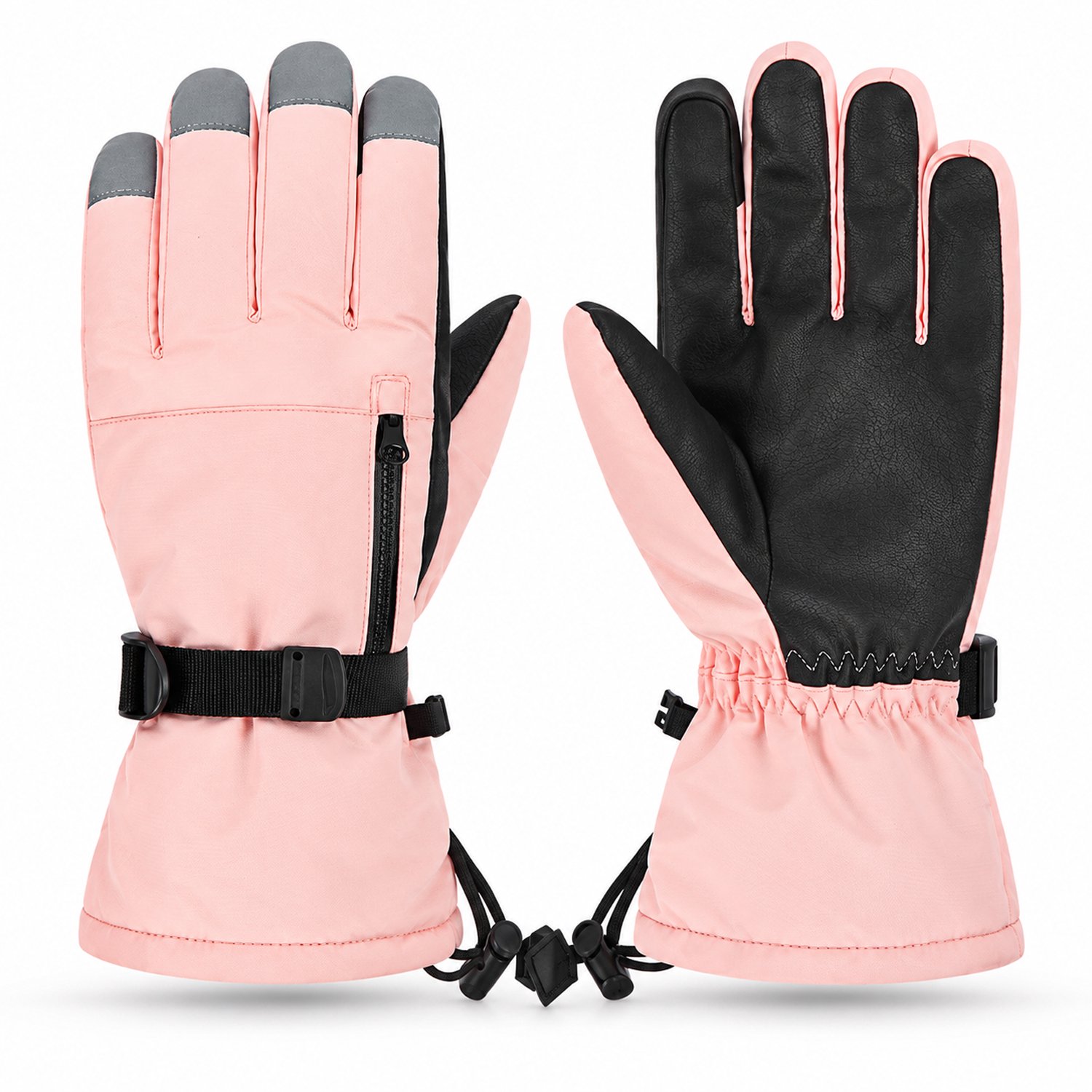 Skihandschoenen – Waterdicht en sneeuw afstotend – Warm en comfortabel – Geschikt voor skiën snowboarden en schaatsen Roze