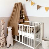 LILIMAUS Klamboe voor ledikant - hemeltje babybed - mousseline katoen - 140 cm - bruin