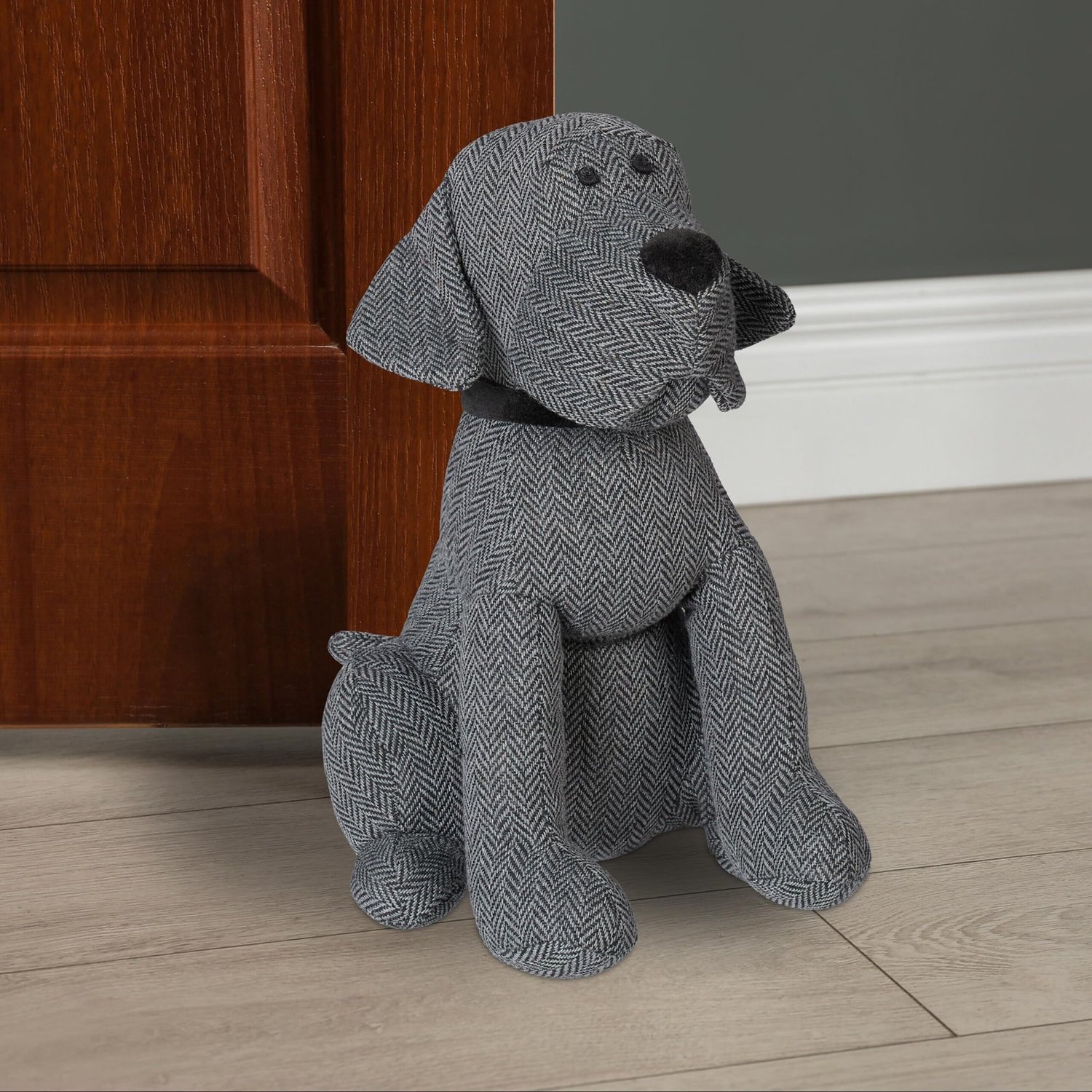 Deurstopper - Hond - Gevuld met zand - 28 x 17 x 19 cm - Grijs