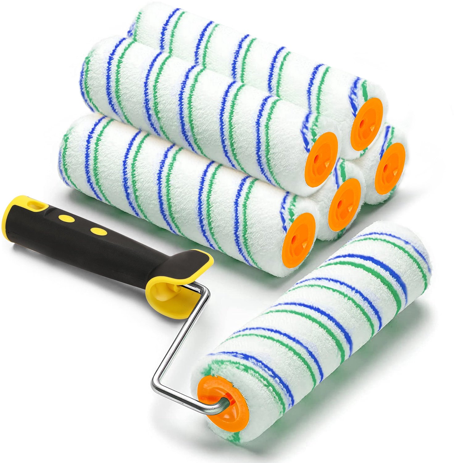 Set van 6 Professionele Verfrollers met Telecopische Stok