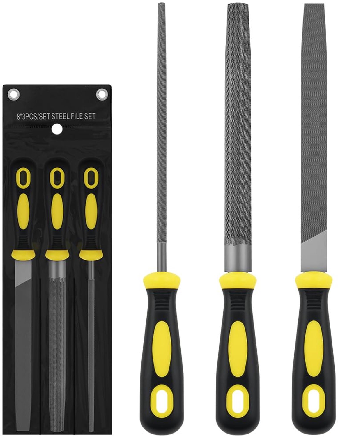 3-delige Metalen Vijlen Set met Ergonomische Handgreep