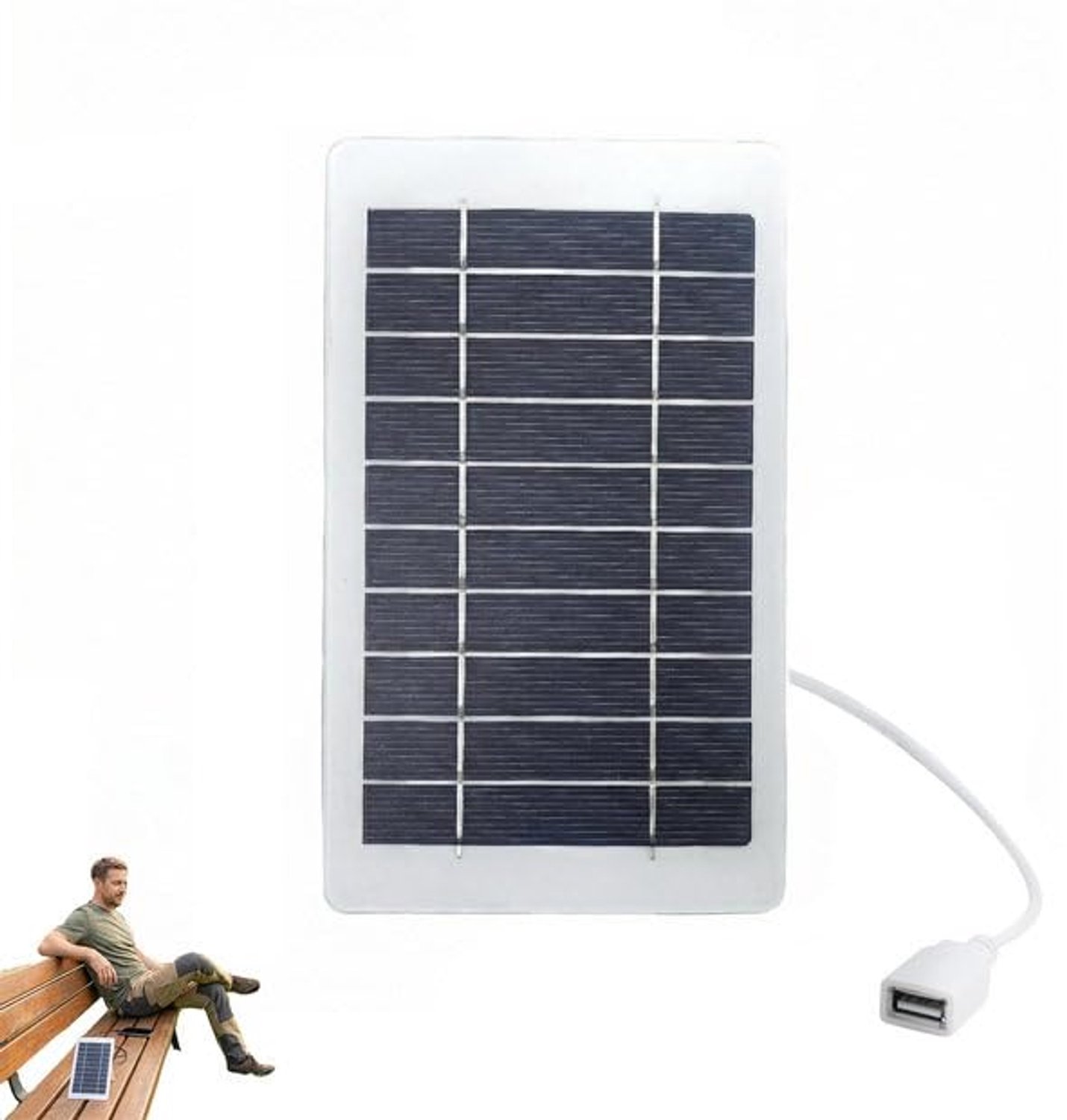 Draagbaar Zonnepaneel met USB Poort, 2W, Waterdicht IP65