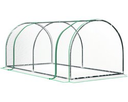 Outsunny Kas met deur en stevig frame - Broeikas tuinkas kweekkas - Transparant groen