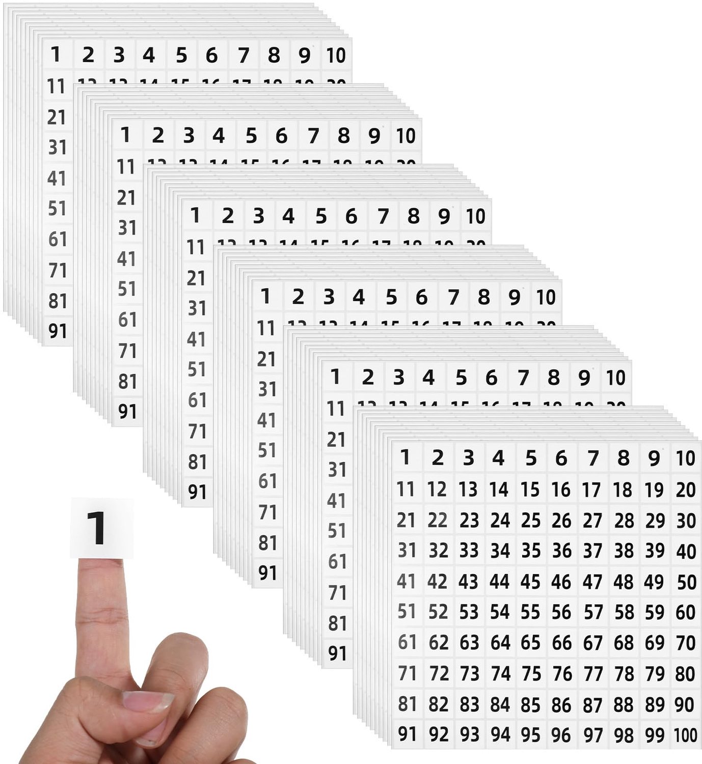 Zelfklevende Cijferstickers - 6000 stuks - 1-100