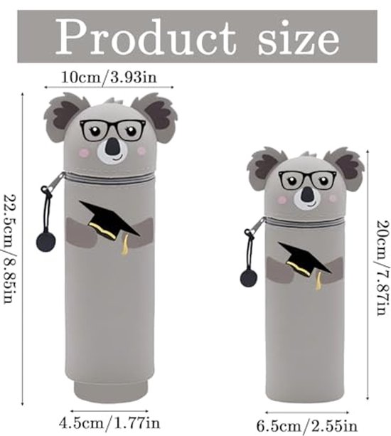 Pen Case in Dier Vorm - 2-in-1 Silicone - Koala — afbeelding 2