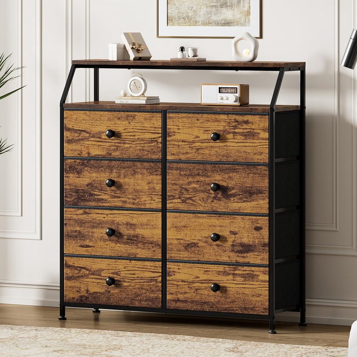 Dressoir met 8 Laden en Robuuste Constructie in Rustic Bruin